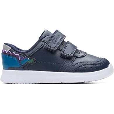 Clarks Ath Steggy Kleinkind Lederschuhe Navy