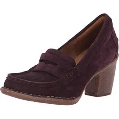 Clarks Aubergine Wildleder Damen Carleta Belle