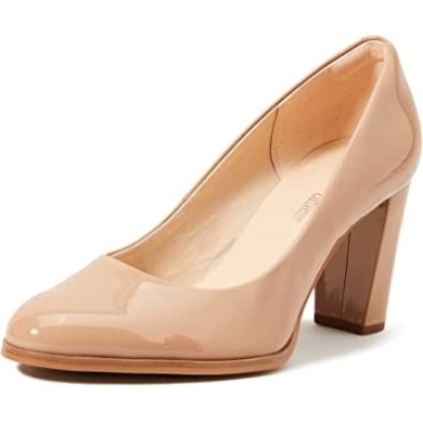 Clarks Beige Praline Patent Praline Patent Kaylcara Damenpumps Mit Geschlossener Spitze