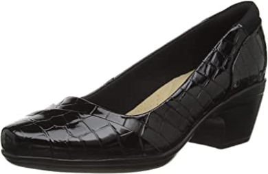Clarks Black Croc Emily Alexa Uniform Kleid Schuh Für Damen