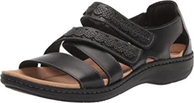 Clarks Laurieann Holly Flache Sandale Aus Schwarzem Leder Für Herren
