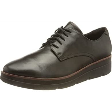 Clarks Shayllace Oxford Aus Schwarzem Leder Für Damen