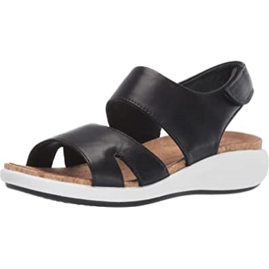 Clarks Damen-sandale Aus Schwarzem Leder