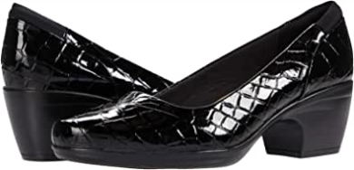 Clarks Black Lack Croc Synthetik Emily Alexa