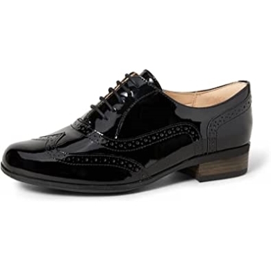 Clarks Hamble Oak Brogues Aus Schwarzem Lackleder Für Damen