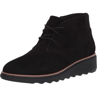 Clarks Sharon Hop Stiefelette Aus Schwarzem Wildleder Für Damen