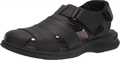 Clarks Hapsford Cove Fisherman Sandale Aus Schwarzem Getrommeltem Leder Für Herren