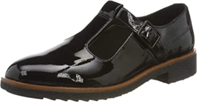 Clarks Schwarze Griff Town T-bar Sandalen Für Damen