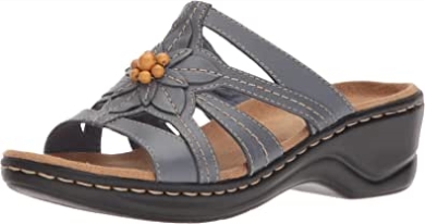 Clarks Lexi Myrtle Damensandale Aus Blaugrauem Leder
