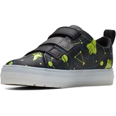 Clarks Jungen Flare Cosmo K Sneaker Schwarz Kombi