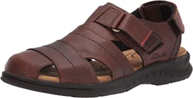 Clarks Braune Hapsford Cove Fischersandale Aus Getrommeltem Leder Für Herren