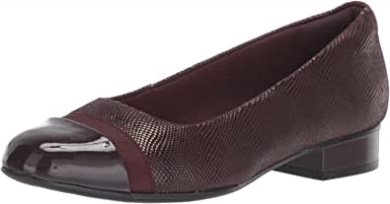 Clarks Burgundrote Juliet Petra Damenpumps Aus Synthetischem Wildleder Mit Druck