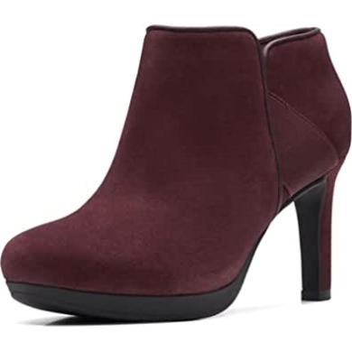 Clarks Ambyr Gem Pumps Aus Bordeauxrotem Wildleder Für Damen