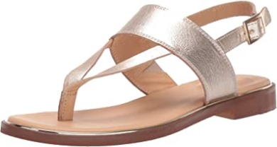 Clarks Ellis Opal Sandale Aus Champagnerfarbenem Leder Für Damen