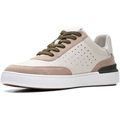 Clarks Court Lite Tor Nubukschuhe Off White Combi