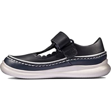 Clarks Crest Sky T Marineblaues Leder Mädchen Erste Schuhe Aus Leder Schmale Passform Marineblaues Leder