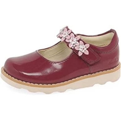 Clarks Krone Blütenblatt T Säuglingsschuhe 5 Kirsche Patent