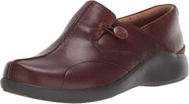 Clarks Unloop 2 Walk Loafer Aus Dunkelbraunem Leder Für Mädchen