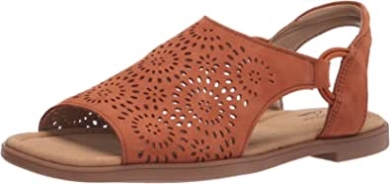 Clarks Reyna Swirl Flachsandale Aus Dunkelbraunem Wildleder Für Damen