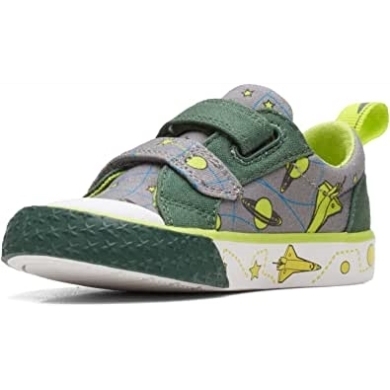 Clarks Foxing Lo Kleinkind Textil Canvas Grau
