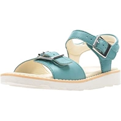 Clarks Crown Bloom T Slingback-sandalen Für Mädchen Aus Blaugrünem Leder