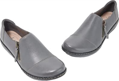 Clarks Ashland Palm Loafer Aus Grauem Leder Für Damen