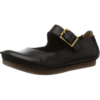 Clarks Janey June Frauen Knöchelriemen Sandalen Schwarz