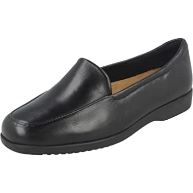 Clarks Flache Damenschuhe Im Loafer-stil Georgia Schwarzes Leder