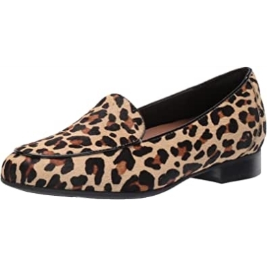 Clarks Leopard Pony Hair Leder Mädchen Un Blush Ease Loafer