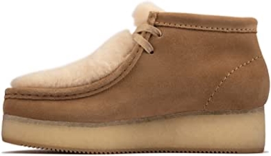 Clarks Wallabee Wedge Aus Hellbraunem Wildleder Für Damen, Hergestellt In Vietnam