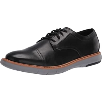Clarks Draper Cap Für Herren Aus Schwarzem Oxford-leder Mit Grauer Laufsohle