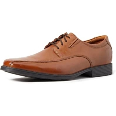 Clarks Tilden Walk Oxford Flaches Braunes Dunkelbraunes Leder Für Herren