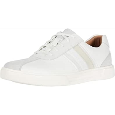 Clarks Herren Un Costa Band Schuhe Weiß Leder Wildleder Kombi