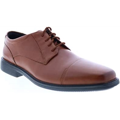 Clarks Herren Wenham Kappe Breit Tan Leder Größe