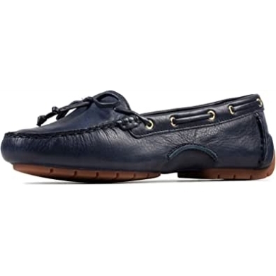 Clarks C Mocc Bootsschuhe Aus Marineblauem Leder Für Damen