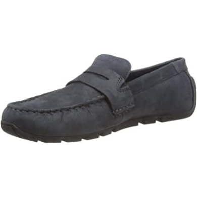 Clarks Oswick Bar Mokassin Aus Marineblauem Nubukleder Für Herren