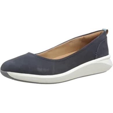 Clarks Un Rio Vibe Pantoletten Aus Marineblauem Nubukleder Für Damen