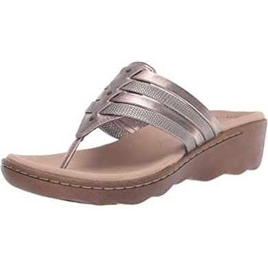 Clarks Pewter Metallic Leather Synthe Phebe Carman Sandale Für Damen