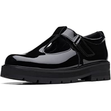 Clarks Prag Brill ältere Lederschuhe Schwarz