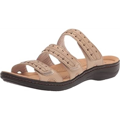 Clarks Sandleder Laurieann Cove Flache Damensandale