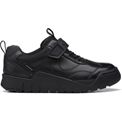 Clarks Scooter Dry Kid Lederschuhe Schwarz Wasserdicht