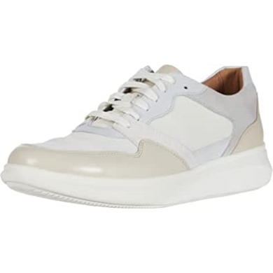 Clarks Un Globe Run Weiß/stein Leder/text Kombi Weiß Stein Leder Text Kombi