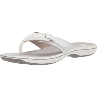 Clarks Brinkley Reef Flip-flops Aus Weißem Synthetik Für Damen