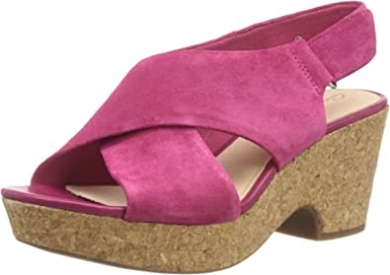 Clarks Damen 261479264 Sandalen Mit Knöchelriemchen Rosa