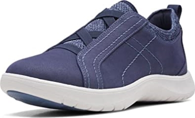 Clarks Adella Trace Oxford Flat Damen Aus Dunkelmarineblauem Textil