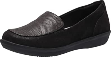 Clarks Ayla River Loafer Für Damen Schwarz Schlangenprint Synthetik