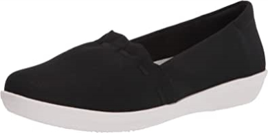Clarks Ayla Shine Damensneaker Schwarz Glitzerndes Textil