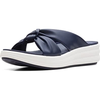 Clarks Damen Drift Ave Keilsandale Dark Navy Synthetik