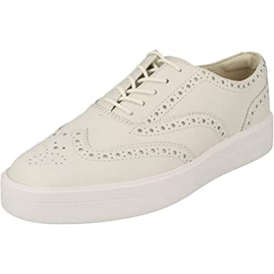 Clarks Hero Brogue Damen Weiß Weißes Leder Weißes Leder