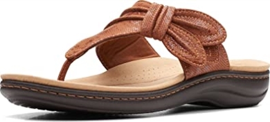 Clarks Laurieann Rae Flache Damensandale Tan Textil